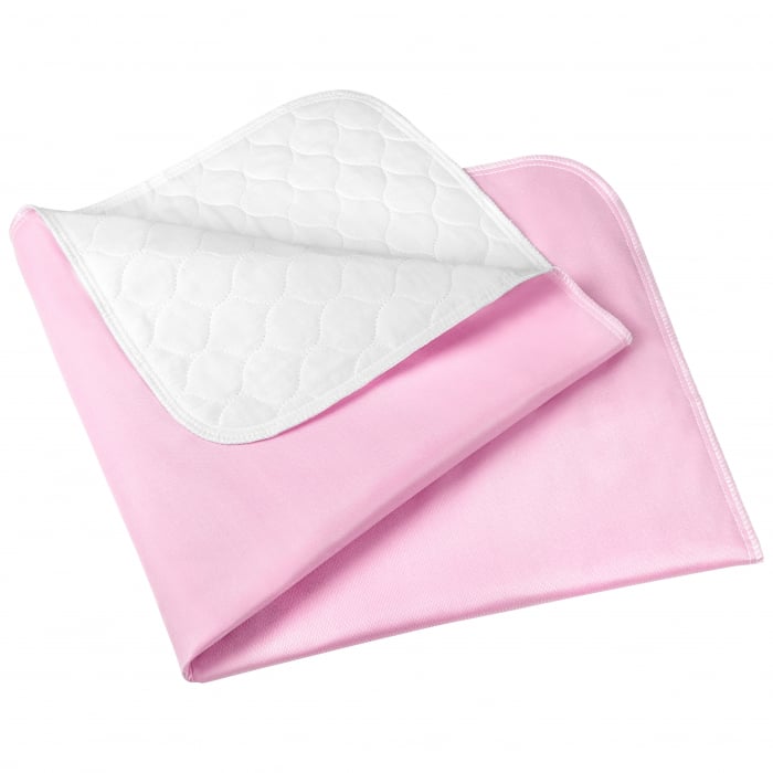 Aleza impermeabila, lavabila si reutilizabila, 91 x 85 cm, Roz/Alb