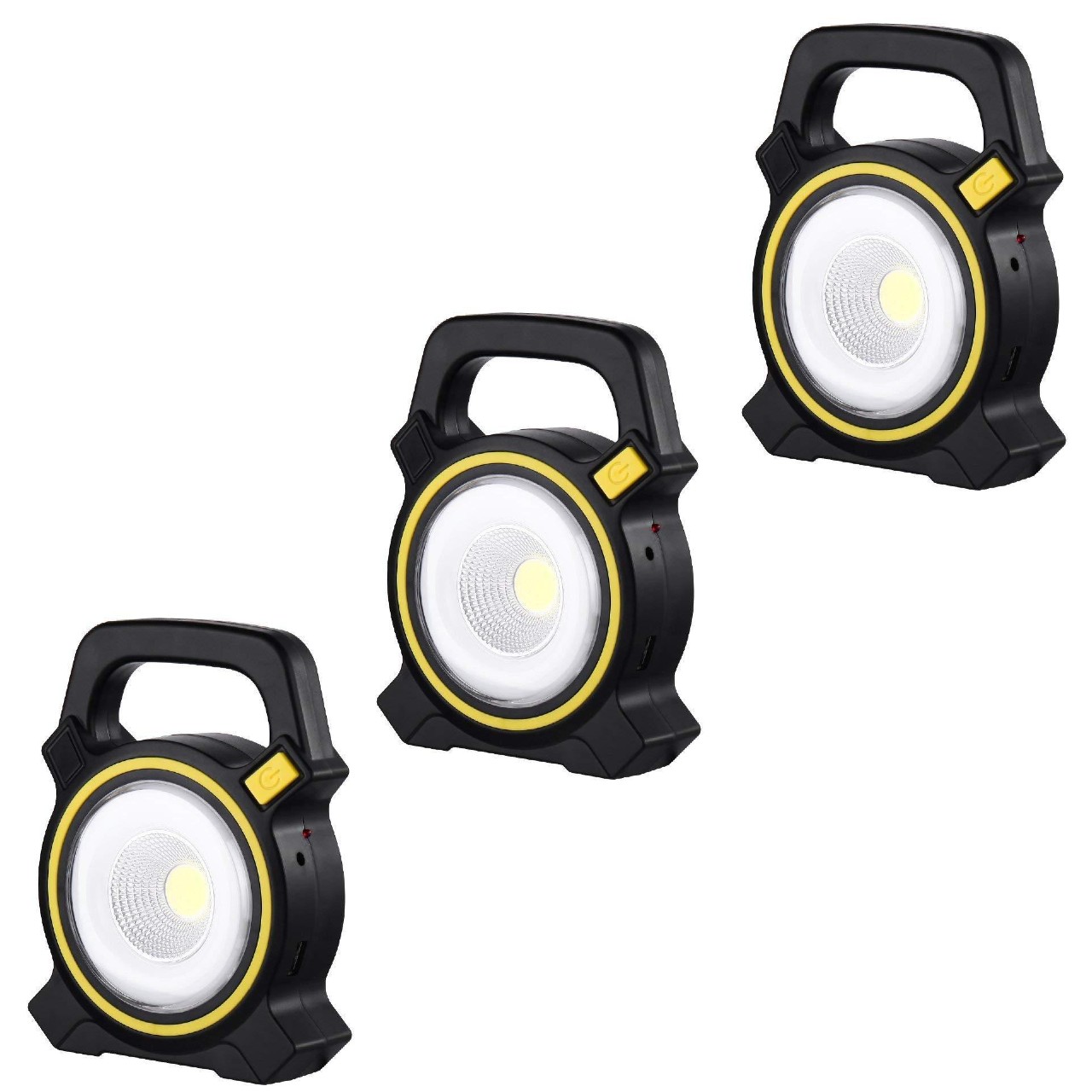 Set 3 x Lanterna LED COB 10 W, incarcare solara, USB Power Bank