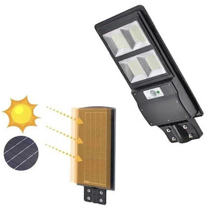 Lampa solara 200 W Jortan, telecomanda, panou integrat