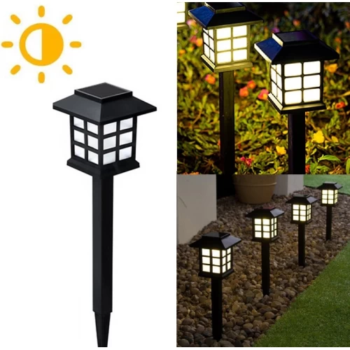 Set 6 x lampa solara felinar LED 40 cm, Alb cald