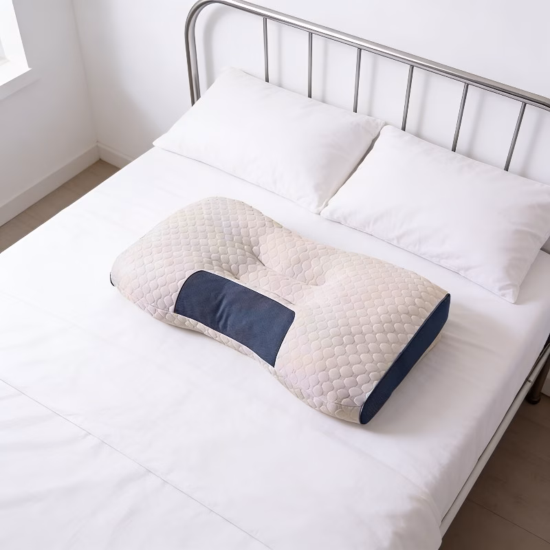 Perna cervicala ergonomica, invelis din bumbac