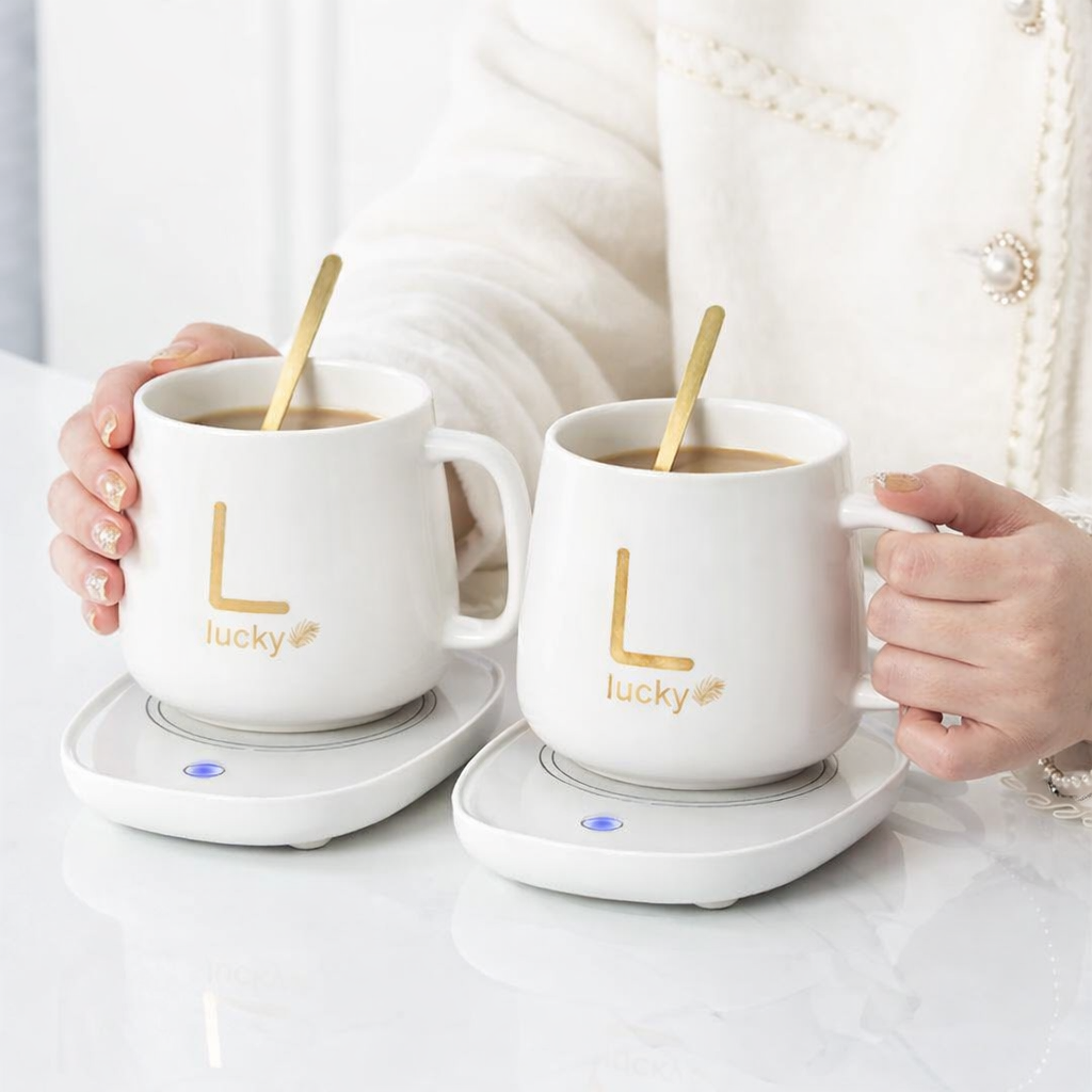 Oferta 1+1, Cana 350 ml, suport termic, Alb