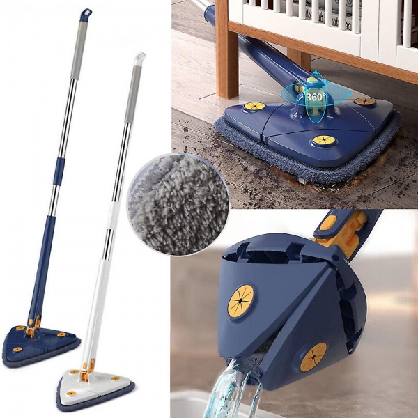 Mop inovativ CleanMaster, reglabil, rotire 360, albastru