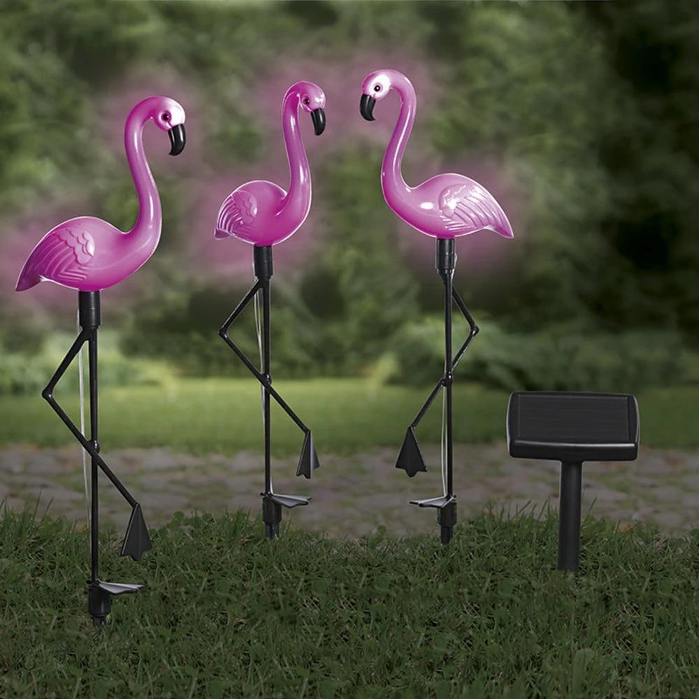 Set 3 x Lampa solara Flamingo 52 cm