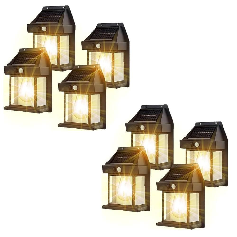 Set 8 x Lampa solara de perete, senzor de miscare, LED 3W