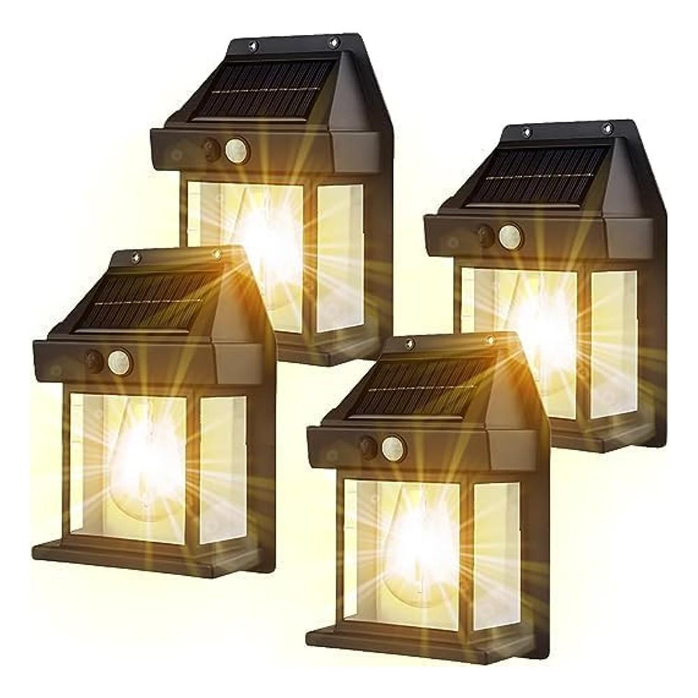Set 4 x Lampa solara de perete, senzor de miscare, LED 3W