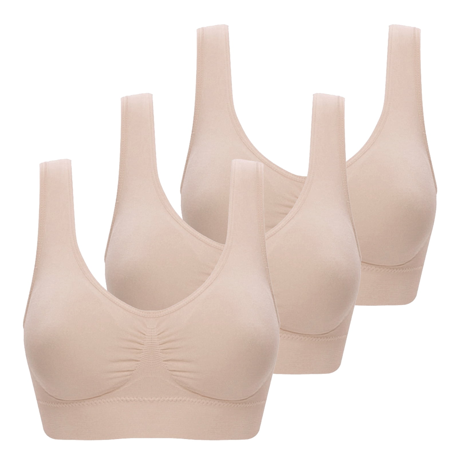 Set 3 x sutien tip bustiera, Bej