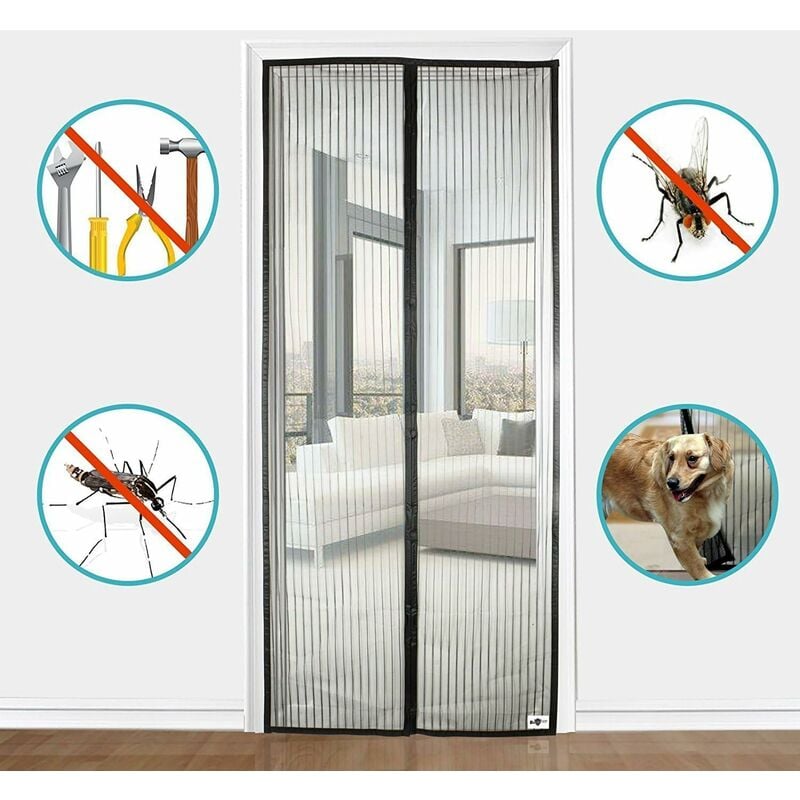 Set 2 perdele magnetice impotriva insectelor, 210 x 100 cm