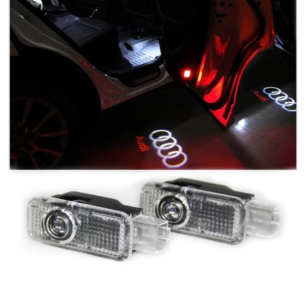 Set 2 holograme LED cu logo pentru portiere, AUDI 