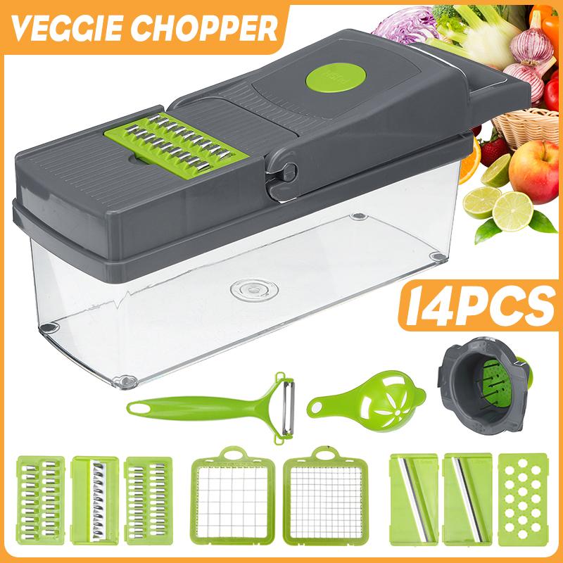 Razatoare Veggie Slicer 14 piese, lame inox + maner protectie