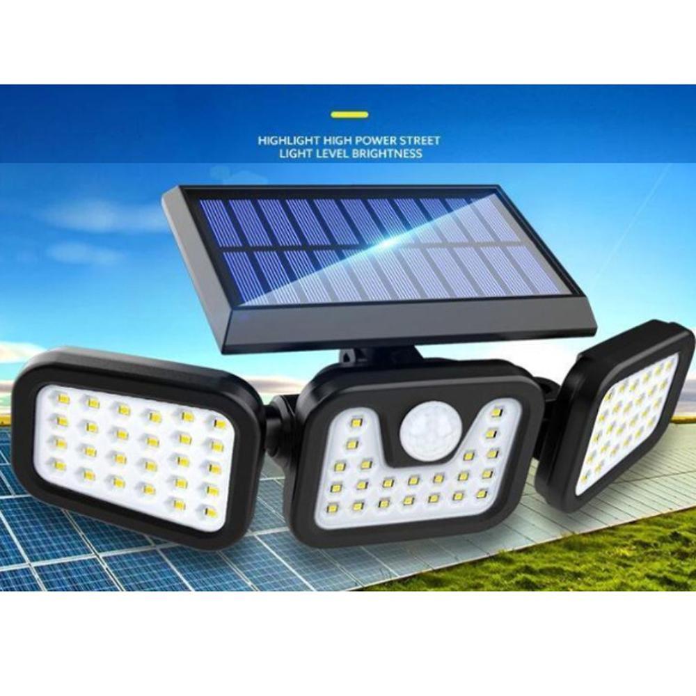 Lampa solara tripla split, senzor de de miscare, 15 W, IP65, 1200 mAh
