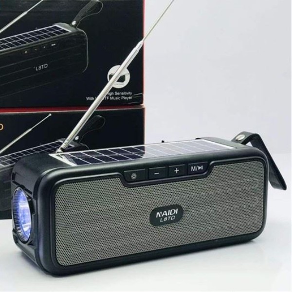 Radio portabil cu panou solar, Bluetooth L8TD, 3.7 V, 10W, 1200 mAh