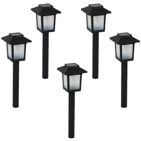 Set 5 lampi solare felinar 8x8x37 cm