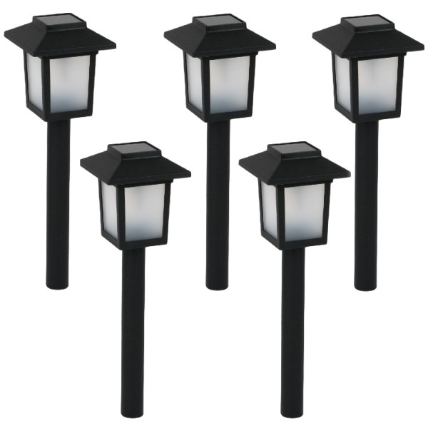Set 5 lampi solare felinar 8x8x37 cm