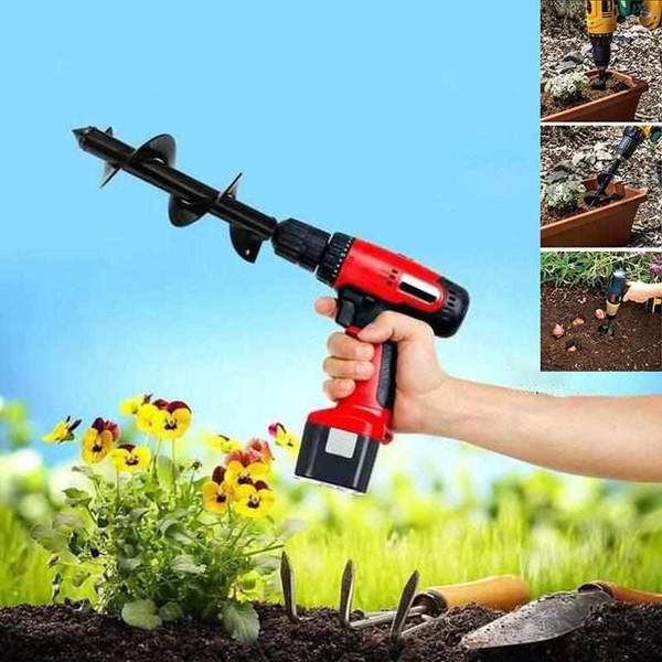 Burghiu spiralat pentru gradina, compatibil cu bormasina
