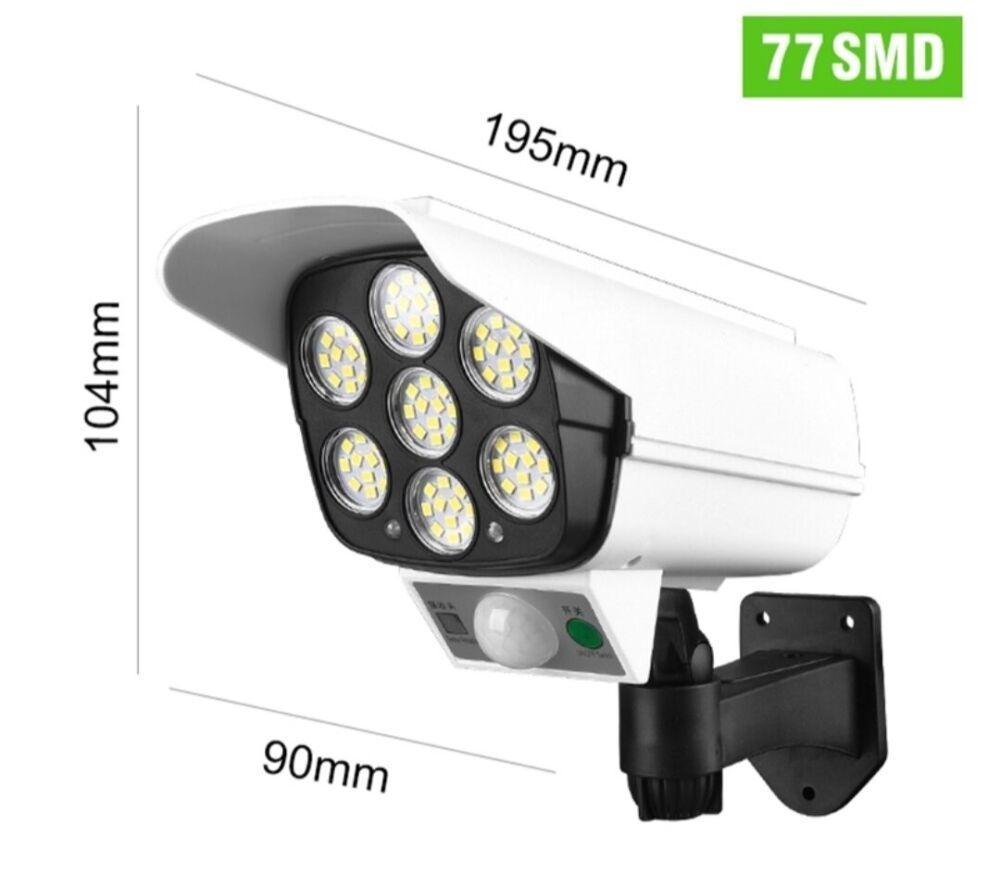 Camera falsa cu panou solar, 77 LED, senzor de miscare