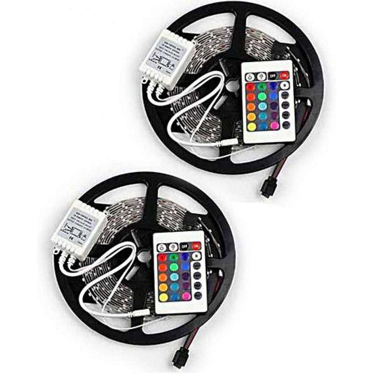 Set 2 x Banda LED RGB multicolor cu telecomanda 5 M