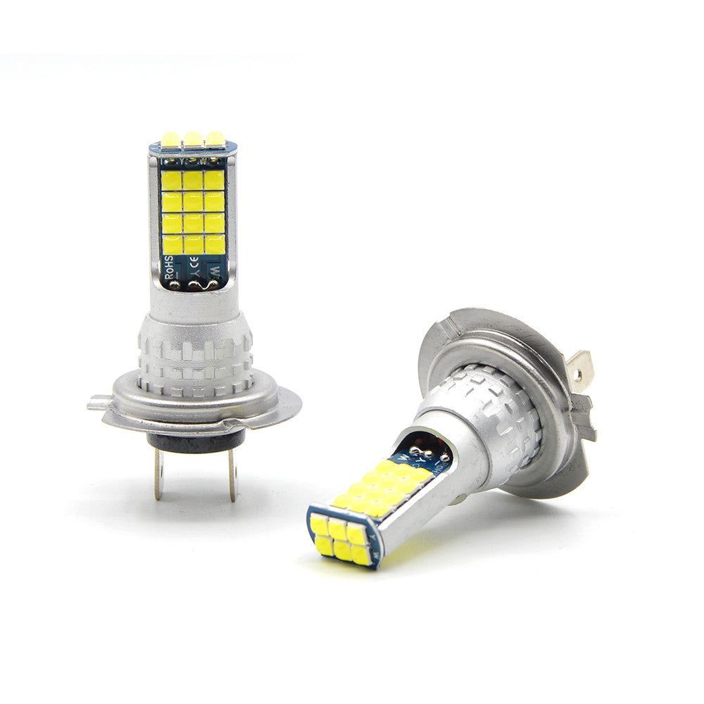 Set 2 becuri LED H7 30 LED SMD 3030, lumina alba