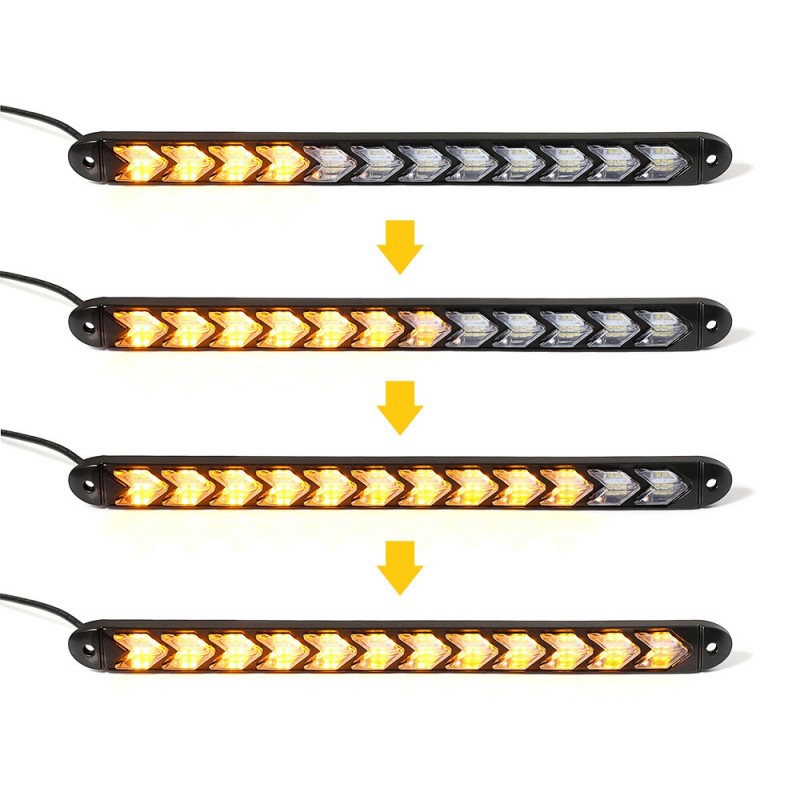 Set lumini auto LED DRL cu semnalizare dinamica, 12 module