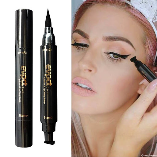 Set 2 x Eyeliner cu stampila, Cat Eye, Negru