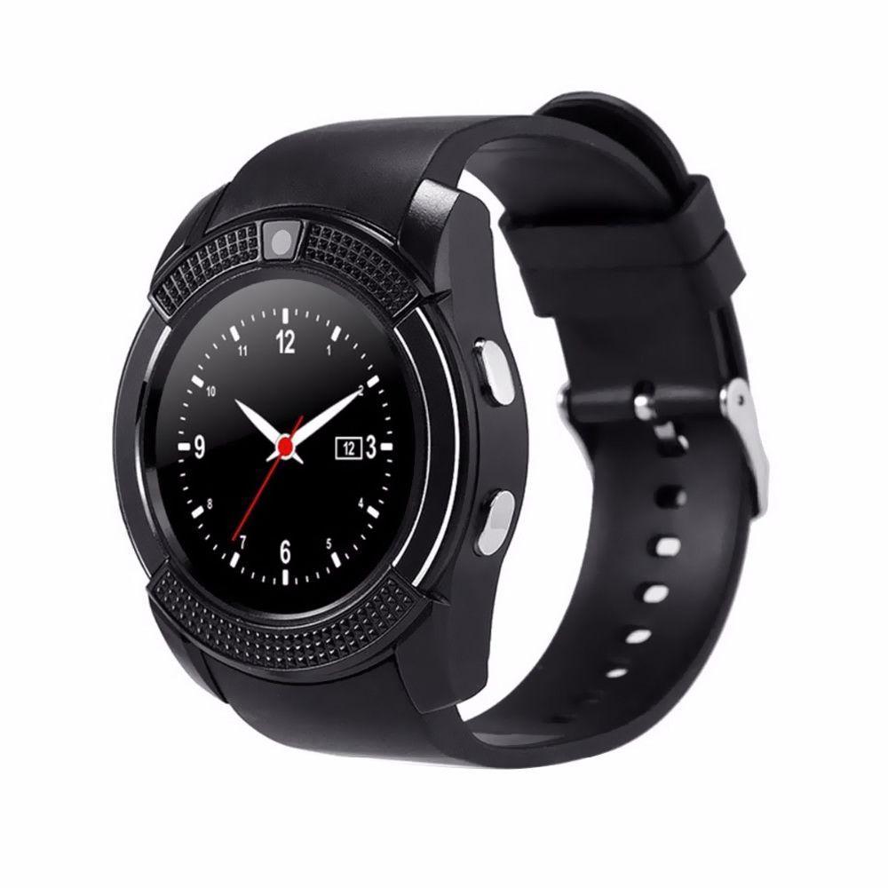 Ceas Smartwatch V8 cu functie apelare, SMS, camera, Bluetooth, Android, Negru