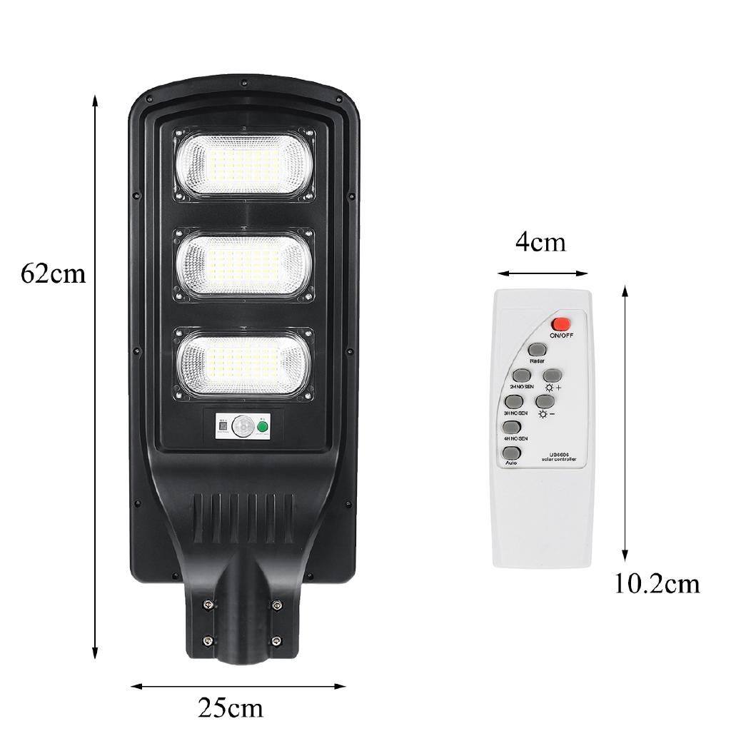 Lampa solara stradala 90W, 120 LED, senzor de miscare si lumina, telecomanda