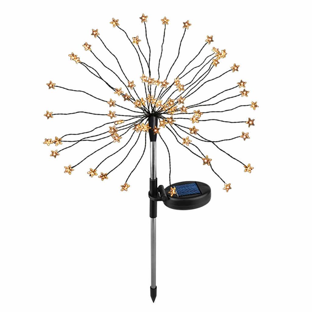 Set 2 x lampa solara artificii cu suport metalic, 90 LED