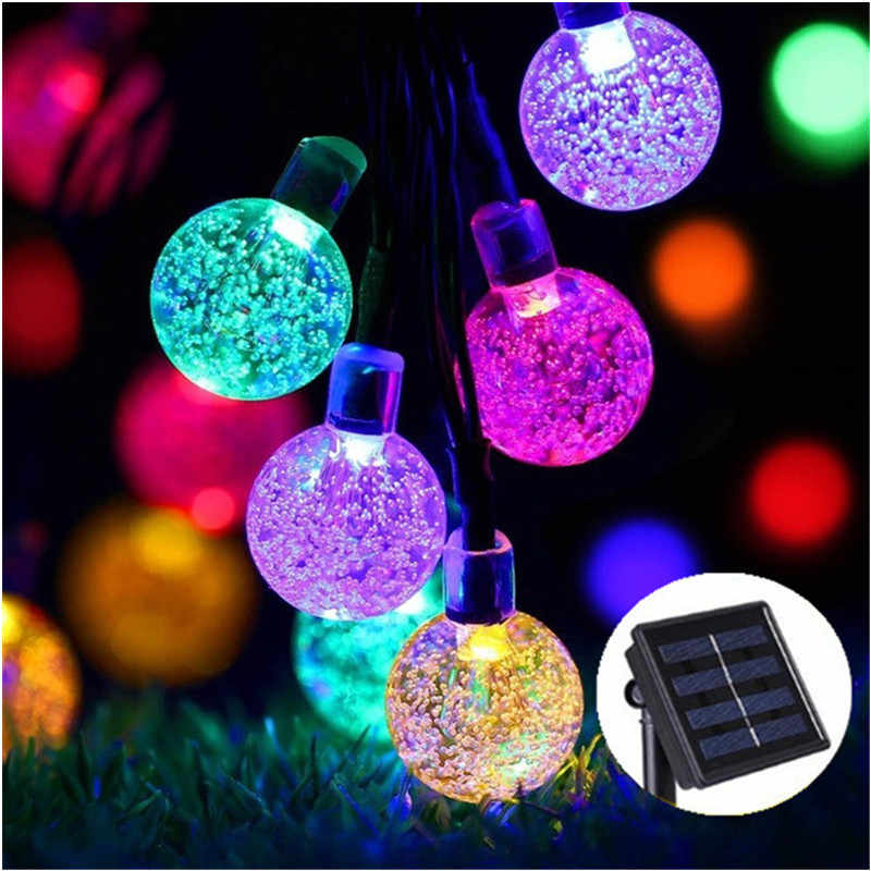 Instalatie solara LED 30 globulete multicolore