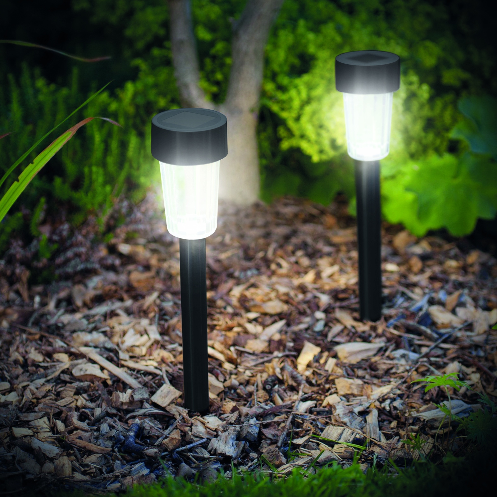 Set 10 x lampa solara 23 cm, Negru