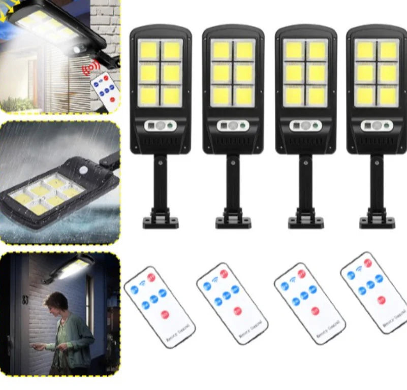 Set 8 x Lampa solara cu 6 LED COB si telecomanda