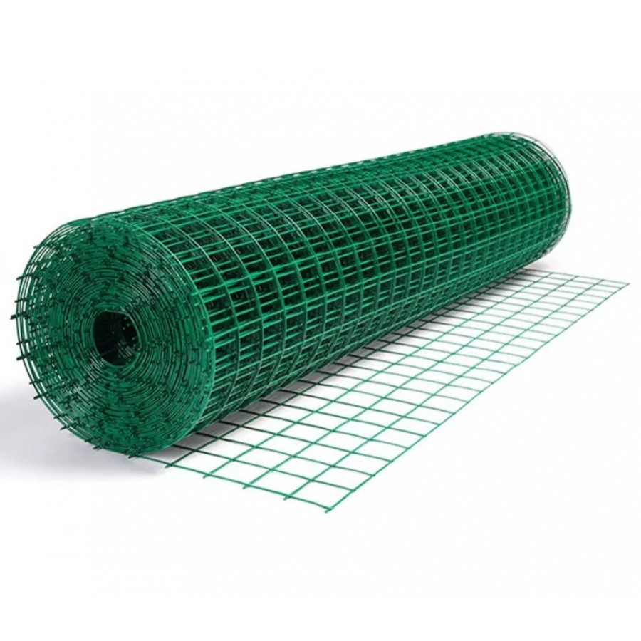 Plasa verde din sarma sudata plastifiata, ochi 16 mm