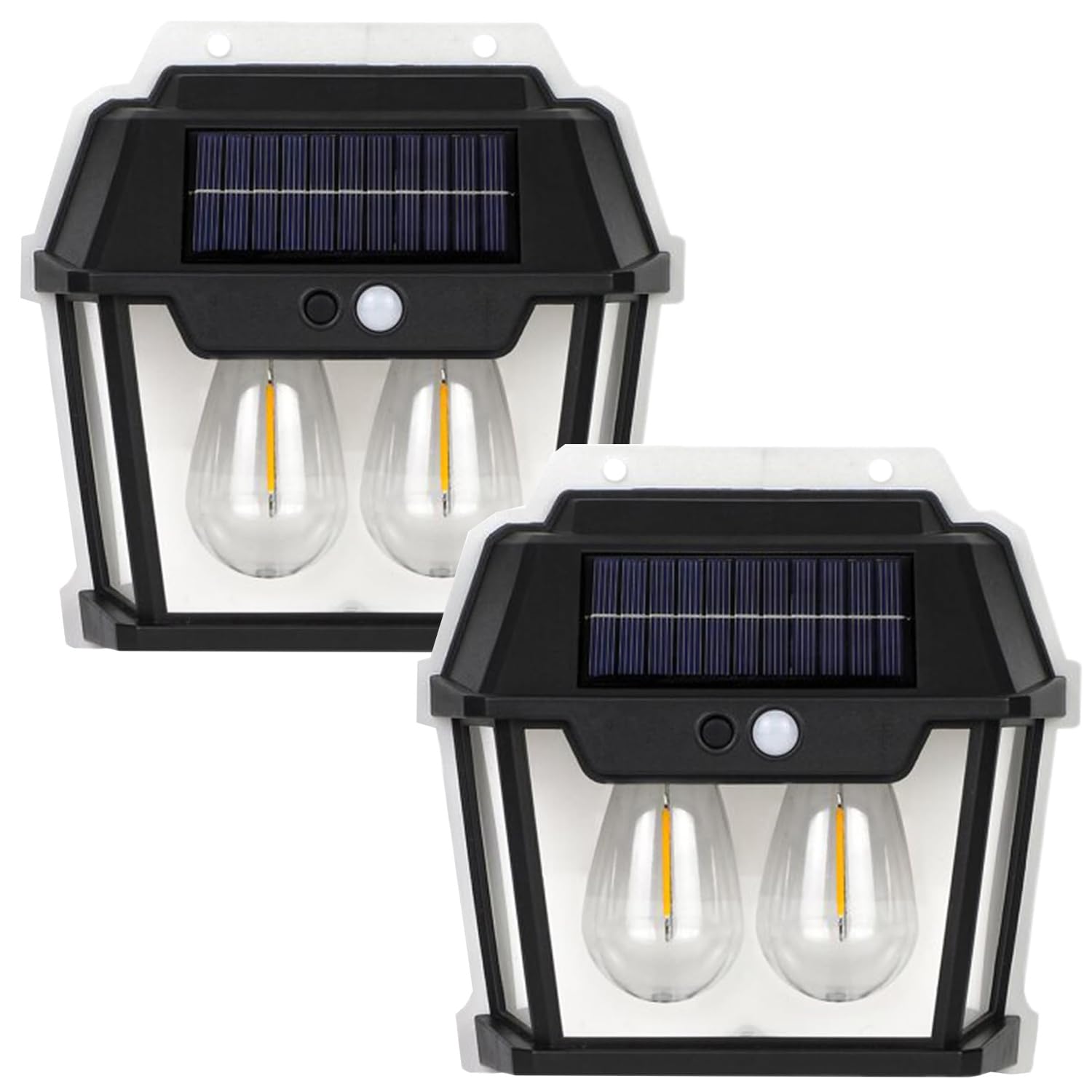 Set 2 x Lampa solara 2 becuri LED, Senzor de miscare si lumina