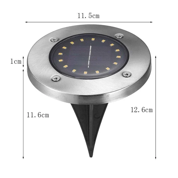 Set 12 lampi solare pentru pamant, 16 LED Alb Cald