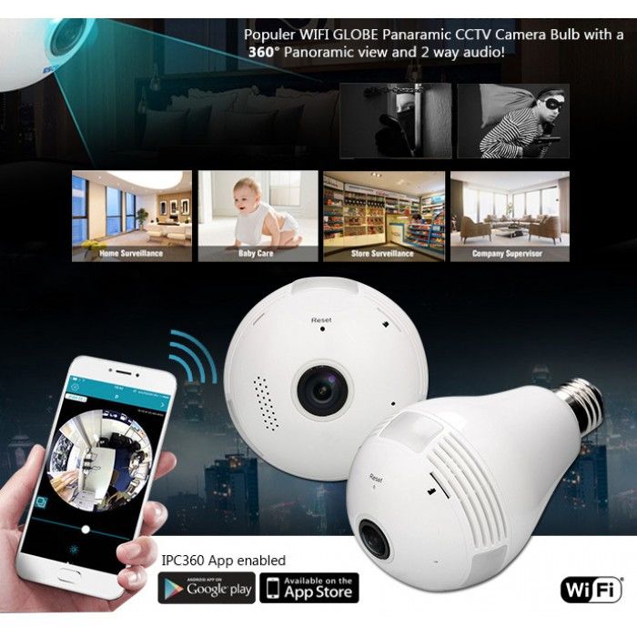 Bec inteligent cu camera de supraveghere IP Wireless