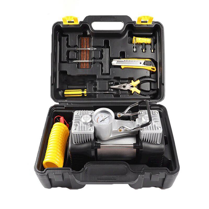 Kit pentru pana, compresor 12V, 7 accesorii si 2 cilindri