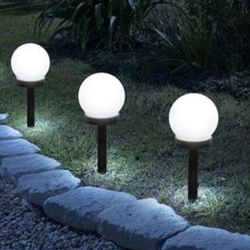 Set 3 x lampa solara 33 cm, senzor de lumina