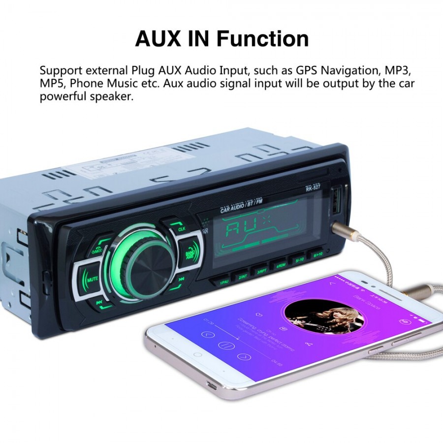 Radio MP3 auto, Bluetooth, Auxiliar, Card Reader, USB, Telecomanda