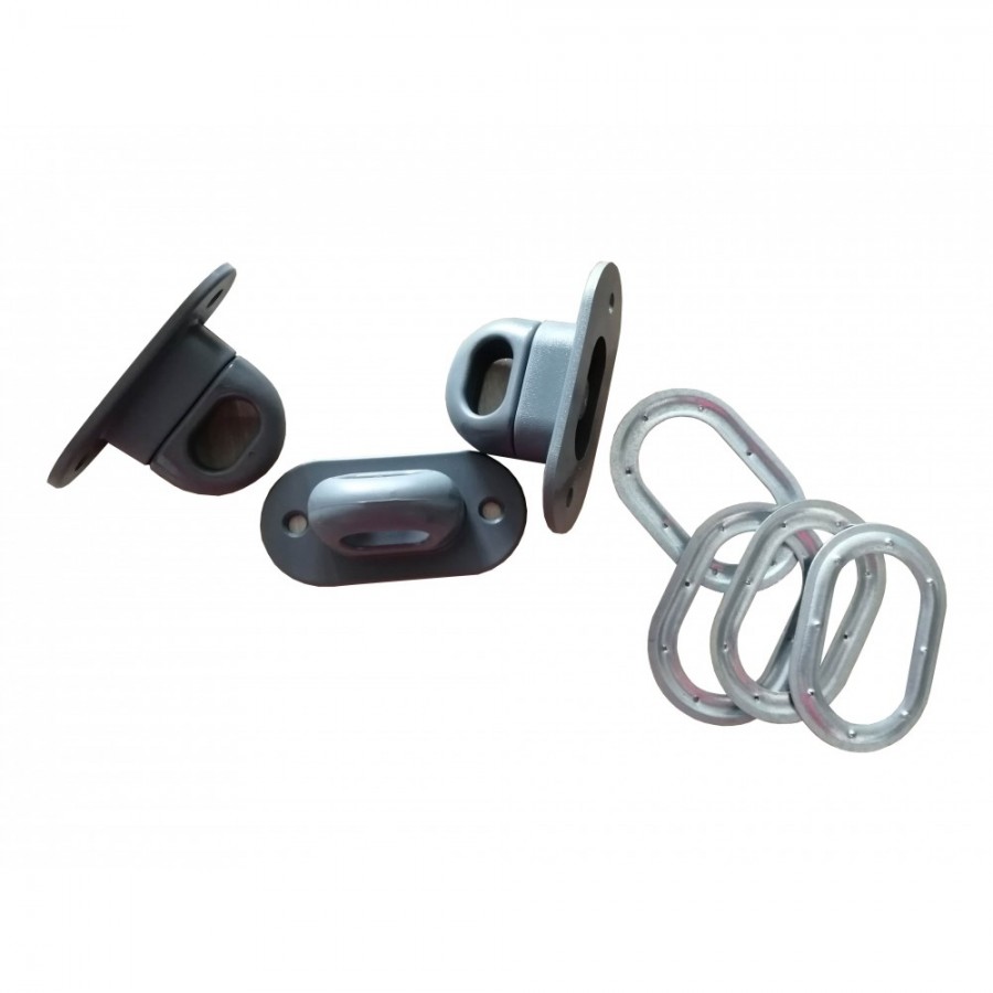 Set montaj folie terasa: Banda intarire maro, 10 bride rotative si 10 capse metalice