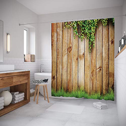 Set baie 2 piese: perdea si covoras, model Grass