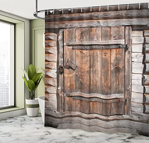 Set 2 piese baie: perdea si covoras, Country