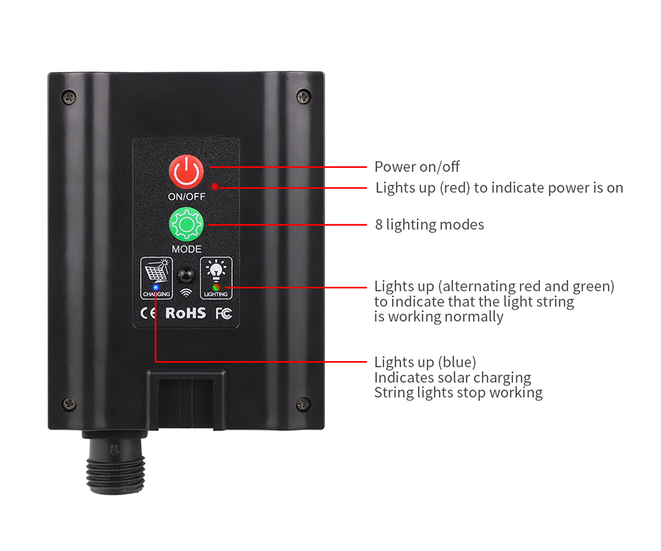 Instalatie solara 1000 LED, 100 Metri, Multicolor