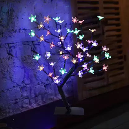 Copac decorativ cu flori de cires, 36 LED, Multicolor