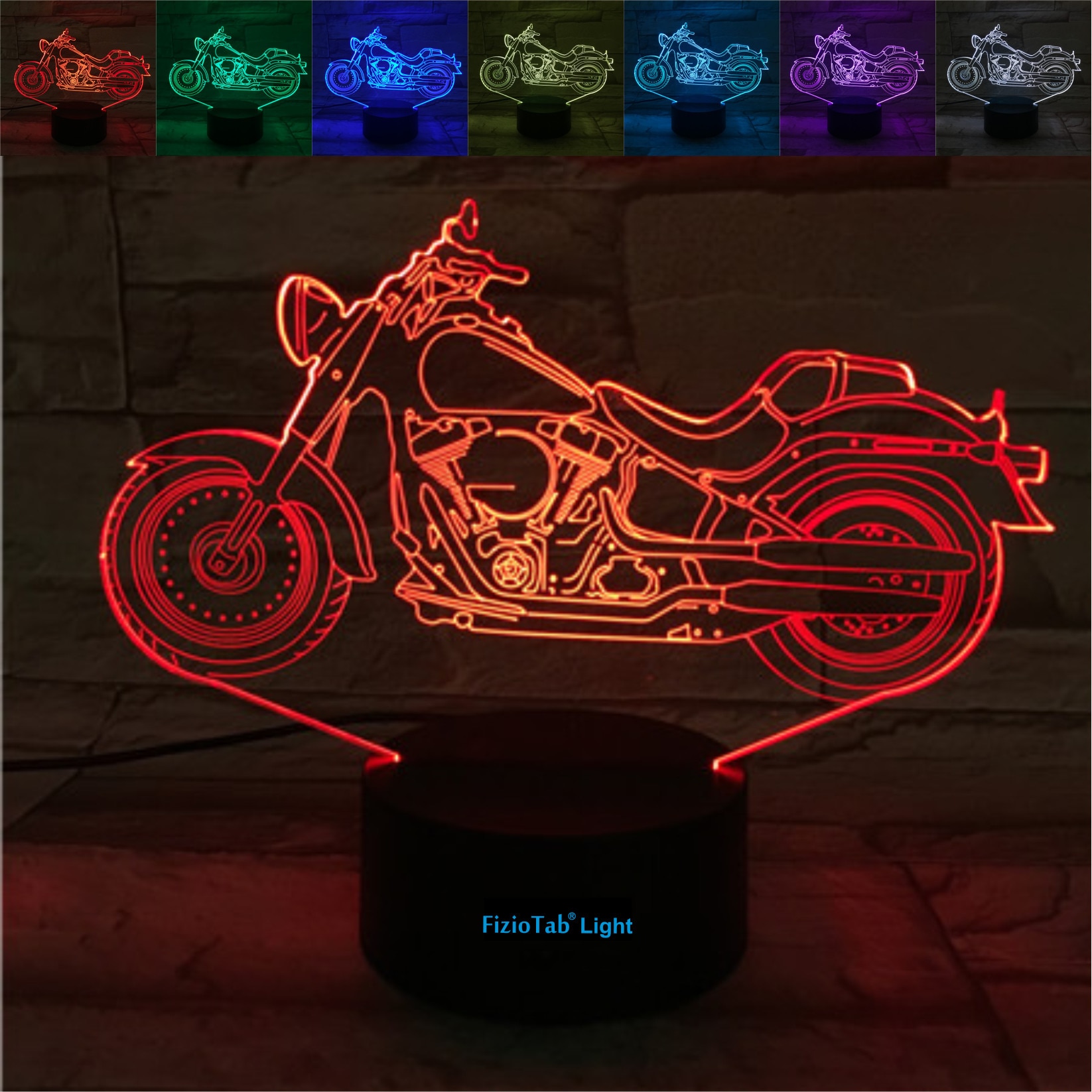 Lampa de veghe 3D, LED 7 culori, lumina ambientala - Motocicleta