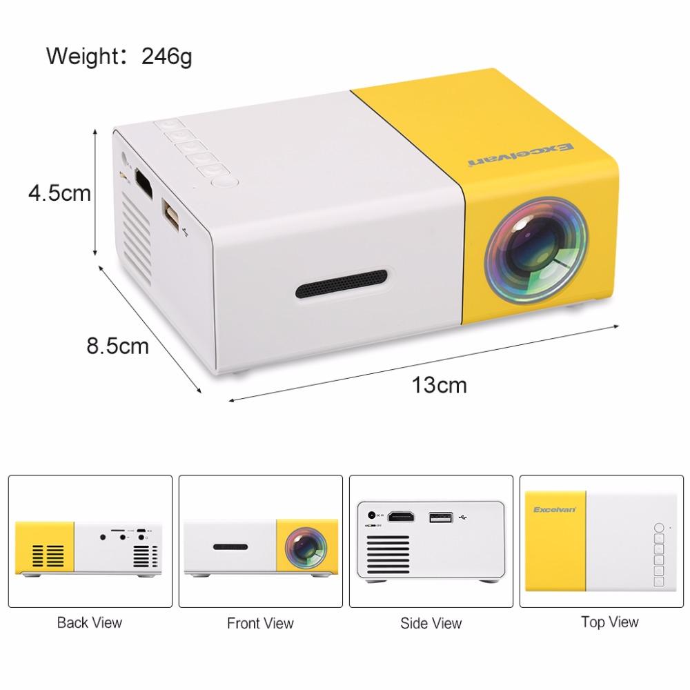 Mini videoproiector portabil cu slot USB si slot microSD