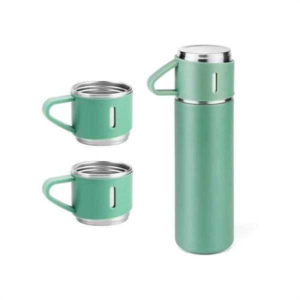 Set 4 piese: Termos 500 ml + 3 cesti, Verde