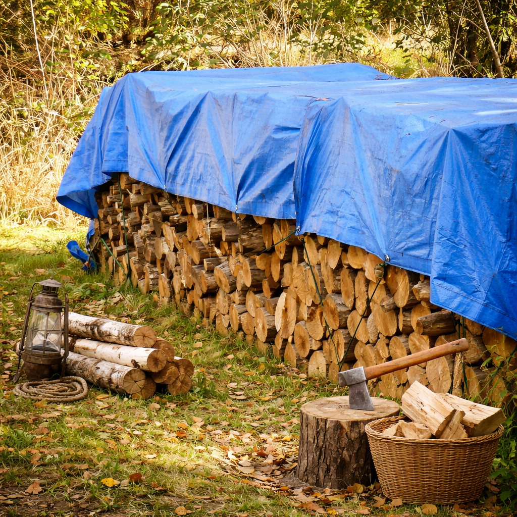 Prelata impermeabila cu inele, 3x4 metri, 80 g/mp, albastru