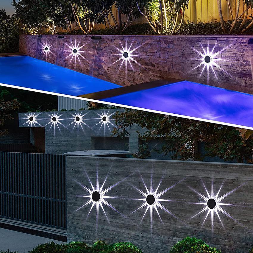 Set 4 lampi solare LED, cu senzor de lumina