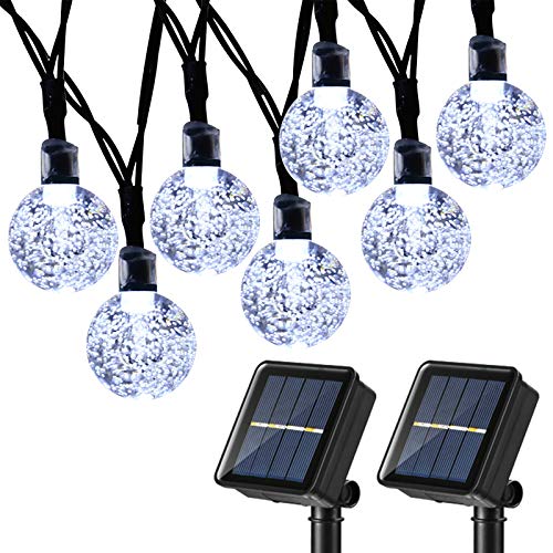 Set 5 x Instalatie solara LED 30 globulete, Alb rece