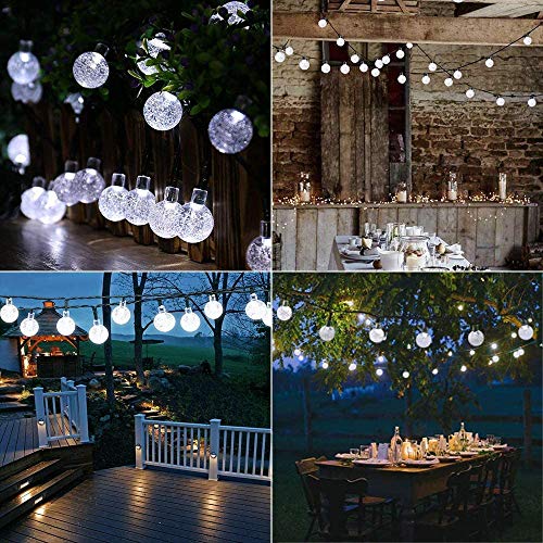 Set 2 x Instalatie solara LED 30 globulete, Alb rece