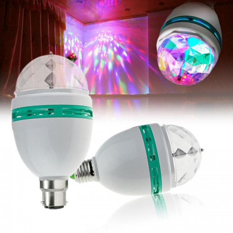 Set 2 x bec rotativ disco cu led multicolor RGB E27